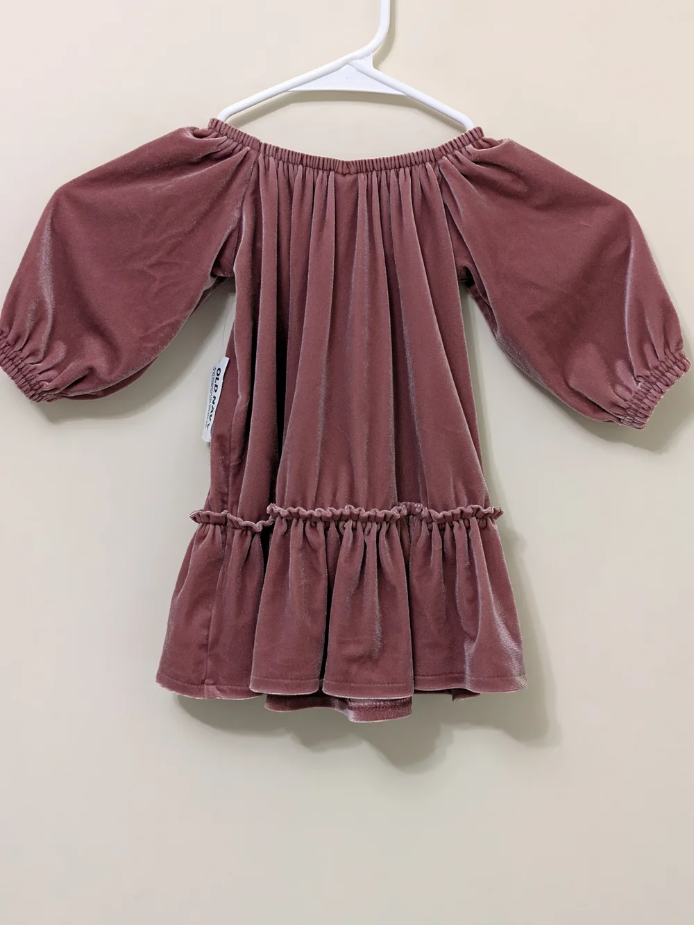 Old Navy NWT Baby Girl Size 12-18 Months Puffy Sleeve Holiday Velour Dress